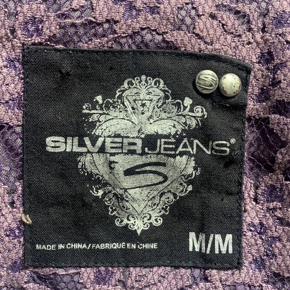 Silver jeans cotton lace zip up jacket great find! - Picture 10 of 16